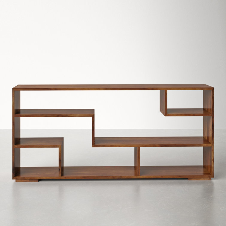 Kaleb 56'' Solid Wood Geometric Bookcase & Reviews AllModern